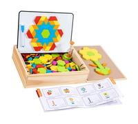 ECMQS Sierra de calar de madera, libro de rompecabezas magnético Tangram | Juego multifuncional de tarjetas magnéticas a juego para estudiantes para estimular la motricidad fina y el