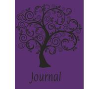 Eco Aesthetic Journal with Tree Design and Purple Cover: Minimalist Tree Silhouette Notebook | 8.5"x11" College Ruled Memo Book with Faint Watermark ... Book for School, Work, and Personal Use