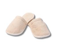 Eco Bath London Pantuflas de toalla natural, 100% algodón orgánico, ultrasuaves, lavables a máquina, pantuflas de interior para baño y hogar, talla L (8-9) (Paquete de 2)
