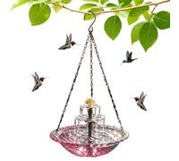 Eco Bird Fountain, Avian Drinking Pool, Ornamental Outdoor Bowl, Flowing Sculpture with Deck Appeal, Artistic with Park Charm, Bath Accessories for Front Backyard Homeowners Balcony Animal Lover