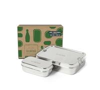 ECO Brotbox Fiambrera XL con fiambrera de acero inoxidable, apta para alimentos sin BPA y apta para lavavajillas, volumen de llenado 0,7 L y 0,2 L