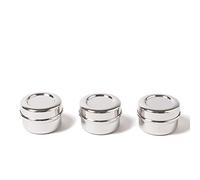ECO Brotbox Juego de 3 Cajas Chutney de Acero Inoxidable, Mini recipientes, sin BPA, aptas para lavavajillas, con 60 ml de Volumen de llenado, para Salsas y Salsas