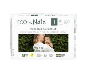 Eco by naty - Pañales ecológicos T1-2-5 kg, paquete de 25 capas