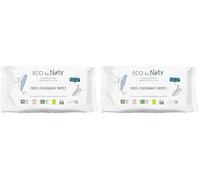 Eco by Naty, Toallitas lavables para inodoro, 1 unidad (56) Toallitas fabricadas con fibras vegetales, 0% de plástico (Paquete de 2)