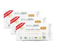 Eco by Naty Toallitas para bebé sin perfume - Toallitas húmedas 100% compostables y de origen vegetal, buenas para bebés y recién nacidos de piel sensible (168 unidades - 3 paquetes de 56)