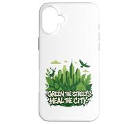Eco Conscious City Nature Graphic- Verde las calles Carcasa para iPhone 16 Plus