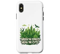 Eco Conscious City Nature Graphic- Verde las calles Carcasa para iPhone X/XS