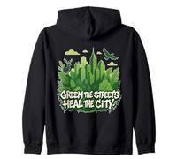 Eco Conscious City Nature Graphic- Verde las calles Sudadera con Capucha