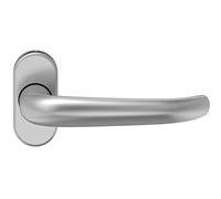 ECO D 410 FS - Picaporte para puerta (manija ovalada, aluminio anodizado plateado)