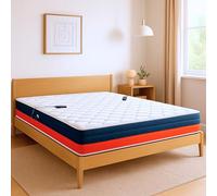 ECO-DE Colchón Masajeador 160 x 190 cm Viscoelastico Memory Altura Real 18 cm Firmeza Media con Sistema ViborBalnce y Calor Lumbar - Colchón de Espuma HR, ViscoGel y Fibra A Hipoalergénica Antiácaros