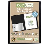 eco-eco A4 100% Reciclada 40 Bolsillo de Color Negro Pantalla Flexicover Libro(eco018)
