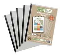 eco-eco A4 50% Reciclada Bolsa 5 Archivos de Diapositivas Fáciles de Color Claro