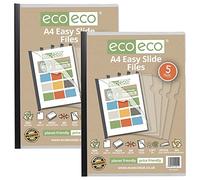 eco-eco A4 50% reciclado bolsa 10 archivos fáciles de diapositivas, archivos de informe de proyecto de barra de clip, eco051x2