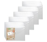 eco-eco A5 95% Reciclada Claro Transparente Carteras Press Stud (Paquete de 25)