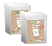 eco-eco Carpeta A4 50% reciclada transparente vertical con cierre a presión, carpetas de plástico 330 x 235 mm (paquete de 10), 200 mic, eco157 x 2