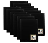 eco-eco Carpeta de libros de tamaño A4, 100% reciclada, 60 bolsillos, color negro, flexible, con tapa para libros, paquete de 12, eco114 x 12