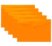 eco-eco Cartera A5 50% reciclada transparente con botones a presión, carpetas de plástico (paquete de 5), naranja, eco075ORANGE