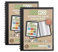 eco-eco - Cuaderno de espiral (A4, 50% reciclado, 20 fundas, 2 unidades, 133 x 2 cm)