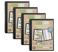 eco-eco - Cuaderno de espiral (A4, 50% reciclado, 40 fundas, 4 unidades, 134 x 4 cm)