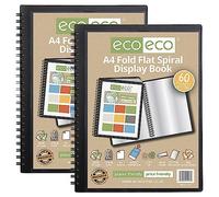 eco-eco - Cuaderno de espiral (A4, 50% reciclado, 60 fundas, 2 unidades, 135 x 2 cm)