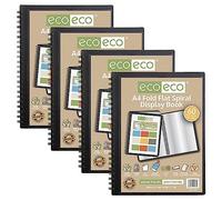 eco-eco - Cuaderno de espiral (A4, 50% reciclado, 60 fundas, 4 unidades, 135 x 4 cm)