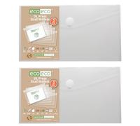 eco-eco DL - Cartera de presión transparente reciclada al 95%, carpetas de plástico (paquete de 10), eco156x2
