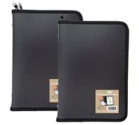 eco-eco Eco089x2 - Cuaderno de presentación A5 50% reciclado con 30 bolsillos, color negro, carpeta de archivos, portafolio de obras de arte con fundas de plástico (paquete de 2), color negro