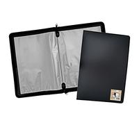 eco-eco Eco092 - Cuaderno de presentación A2 50% reciclado con 30 bolsillos, color negro, carpeta de archivos, portafolios de obras de arte con fundas de plástico, color negro