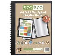 eco-eco Eco133 - Libro de exhibición con espiral, 50% reciclado, 20 bolsillos, tamaño A4