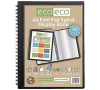 eco-eco Eco134 - Libro de exhibición con espiral, tamaño A4, 50% reciclado, 40 bolsillos, plegable