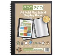 eco-eco Eco135 - Cuaderno de exhibición con espiral, 50% reciclado, 60 bolsillos, tamaño A4
