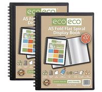 eco-eco eco136x2 - Cuaderno de 20 bolsillos con espiral, 50% reciclado, tamaño A5, 2 unidades