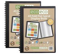 eco-eco Eco138x2 - Libro de exhibición con espiral, tamaño A5, 50% reciclado, 60 bolsillos, 2 unidades