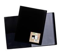 eco-eco Eco164 - Carpeta para libros, tamaño A5, 100% reciclado, 80 bolsillos, cubierta flexible, color negro