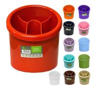 ECO Escurridor para cubiertos con 4 compartimentos, 15 x 14 x 18 cm, color rojo