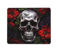 Eco-Friendly Alfombrilla de Ratón, Calavera de Halloween Alfombrilla Multifuncional Mouse Mat 25X30cm para Ratón Juegos Laptop