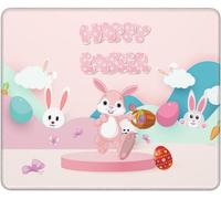 Eco-Friendly Alfombrilla de Ratón, Huevos de Conejito de Pascua Felices Alfombrilla Multifuncional Mouse Mat 25X30cm para Gamers Oficina Ordenador