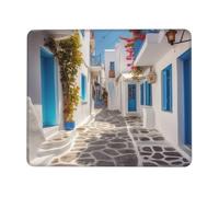 Eco-Friendly Alfombrilla De Ratón para Juegos Calle Grecia 25X30Cm, Alfombrilla De Ratón Bordes Cosidos Mouse Mat para Jugadore Ordenador Oficina
