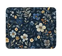 Eco-Friendly Alfombrilla de Ratón, Patrón botánico de Flores Azul Marino, Ergonómico Alfombrilla Gaming, Mouse Mat, 25X30cm, PC, Oficina