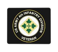 Eco-Friendly Alfombrilla de Ratón, Veteran de la 4.ª División de Infantería del Ejército de EE. UU., Portátil Alfombrilla de ratón para Juegos, Tapete de Juego, 25X30cm, PC, Laptop