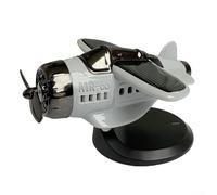 Eco Friendly Rotary Aircraft Ornamento para vehículos Luz activado Solar Propeller Fighter Design (gris)