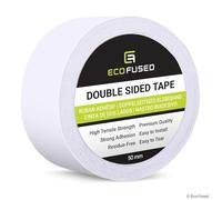 Eco-Fused Cinta Adhesiva Doble Cara Premium - Ancho: 50 mm - Longitud: 25 m - para Manualidades, Bricolaje y Oficina - Rápida y fácil de Usar en Papel, Vidrio, plástico, Madera, Metal y Tela