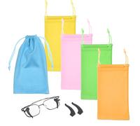 Eco-Fused Funda Suave para Gafas Paquete de 5 Bolsas de Microfibra para Gafas - 2 Pares de Ganchos para las Orejas - Organizador de Gafas de Sol para Viajes - Estuche para Gafas de Seguridad