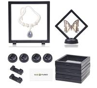 Eco-Fused Marco Flotador Transparente 3D - Conjunto de 5 - Vitrina de Suspensión para Objetos Coleccionables, Recuerdos y Decoraciones - Soportes para Monedas, Joyería, Metal y Piedras Preciosas