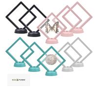 Eco-Fused Marco Flotante Transparente 3D - Conjunto de 10 - Vitrina de suspensión para Objetos Coleccionables, Recuerdos y Decoraciones - Soportes para Monedas, Joyería, Medallas, Piedras Preciosas