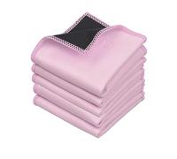 Eco-Fused Paños de Limpieza de Microfibra Doble Cara - Paquete de 5-6.6 x 6.2 Pulgadas - Paño de Microfibra y Gamuza para Teléfonos Inteligentes, TV LCD, Pantallas, Lentes de Cámara (Rosa)