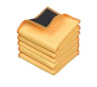 Eco-Fused Paños de Limpieza de Microfibra Doble Cara - Paquete de 5-6.6 x 6.2 Pulgadas - Paño de Microfibra y Gamuza para Teléfonos Inteligentes, TV LCD, Pantallas, Lentes de Cámara (Amarillo)