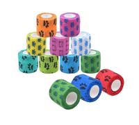 Eco-Fused Venda Autoadhesiva - Cinta para Heridas para Mascotas, Perros, Gatos, Caballos - Pack de 12 - Vendajes para Patas de Perros - Previene el Lamido - No se Adhiere al Pelo - Elástica
