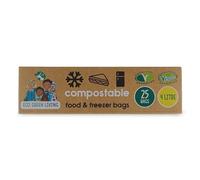 Eco Green Living - Bolsas compostables de 4 L para alimentos y congelador | Ecológicas, libres de BPA | Bolsas de almacenamiento para carnes, verduras y frutas | Paquete cuádruple (100 bolsas)