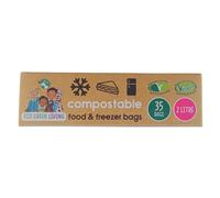 Eco Green Living Bolsas de Alimentos y Congelador 2L, Ecológicas, Sin BPA, 100% Compostables, Biodegradables, para Verduras, Frutas, Carnes, Sándwiches, 35 Bolsas
